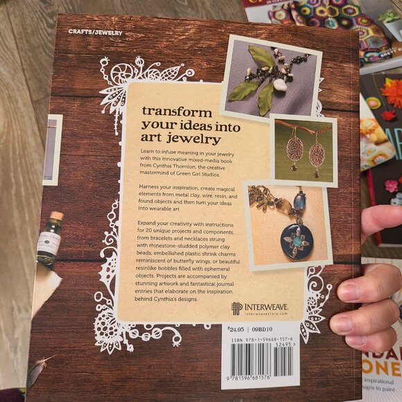 Bundle of Crafting Hobby Books: Crochet, Painted Rocks, Fabric Flowers, Jewelry - Picture 3 of 13